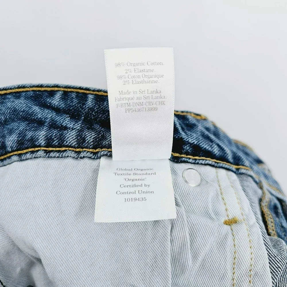 Everlane The Curvy Cheeky Jeans 31 Regular Blue Denim Organic Cotton High Rise